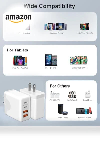 Fast Charging Wall Plug with 4 Ports — Chargers, Shenzhen Xingda Tong wire and cable Co.,LTD