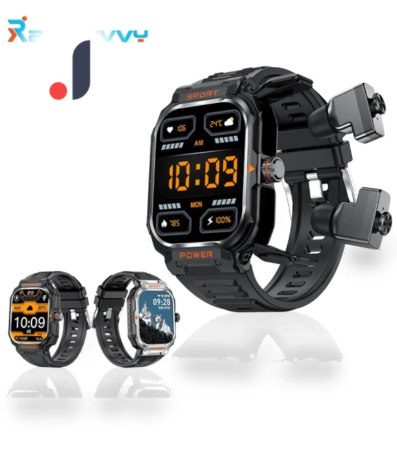 Smart Watch with Bluetooth Earbuds — Wearable Accessories, Rainbuvvy