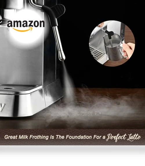 20 Bar Espresso Machine with Milk Frother — Coffee & Espresso Combos, Mecity