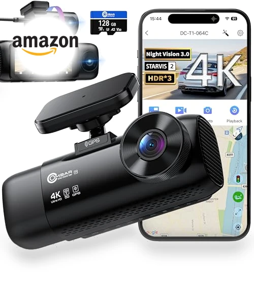 4K 3 Channel Dash Cam — Rearview Cameras for Cars, OMBAR