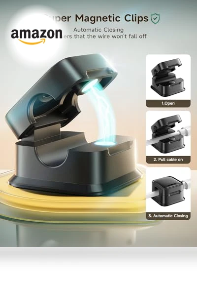 Magnetic Desk Cable Clips Organizer — Cable Organizers, smofish