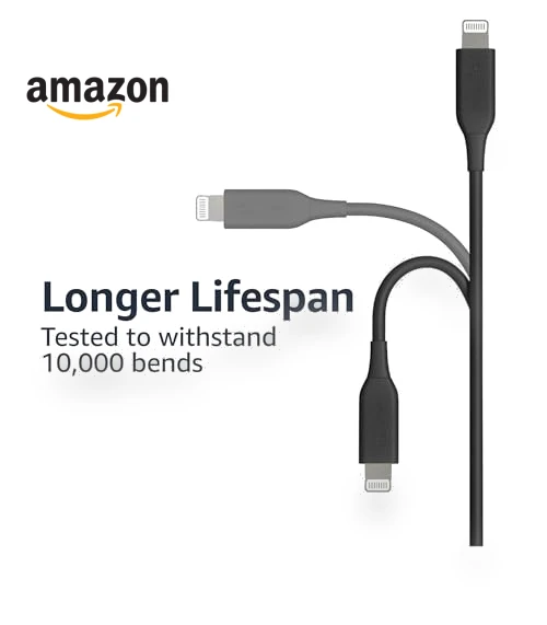 MFi Certified Lightning Charger Cable — Lightning, Amazon Basics