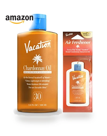 Chardonnay Oil SPF 30 & Air Freshener Bundle — Face Tan Enhancers, Vacation Inc.