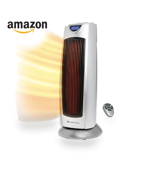 Electric Oscillating Ceramic Tower Space Heater — Portable Heating Solutions, Comfort Zone