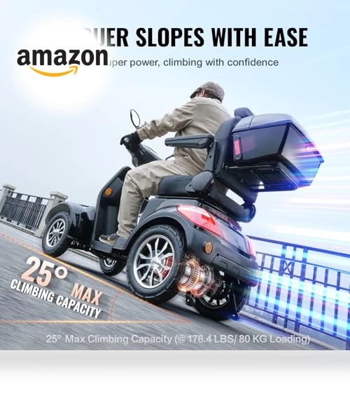 Heavy Duty 4-Wheel Mobility Scooter — Electric Self-Balancing Scooters, VEVOR