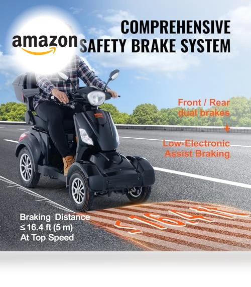Heavy Duty 4-Wheel Mobility Scooter — Electric Self-Balancing Scooters, VEVOR