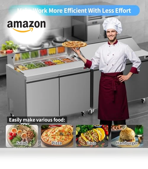 Commercial Refrigerator Sandwich Salad Prep Table — Sandwich Makers & Panini Presses
