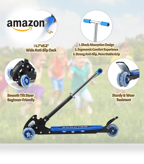 Heavy-Duty Kids 3-Wheel Scooter — Push Scooters, EUIJOIP