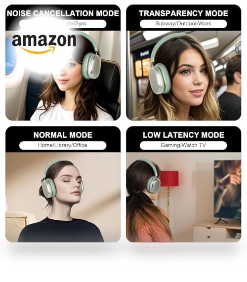 Hybrid Active Noise Cancelling Headphones — Over-Ear Headphones, T-fun