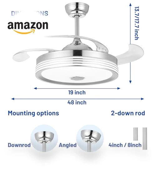 Modern Retractable Ceiling Fan with Lights and Remote Control — Ceiling Fan Lighting Solutions, Dr.Light
