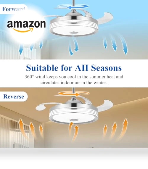 Modern Retractable Ceiling Fan with Lights and Remote Control — Ceiling Fan Lighting Solutions, Dr.Light