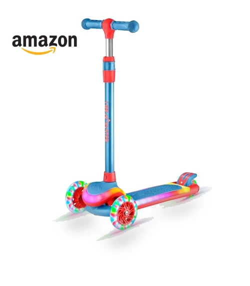 3-Wheel Kids Scooter with Multi-Color Lights — Pedal Cars, Lifemaster