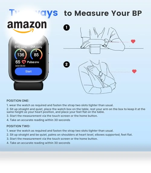 Blood Pressure Monitor Smart Watch — Smartwatches, YHE