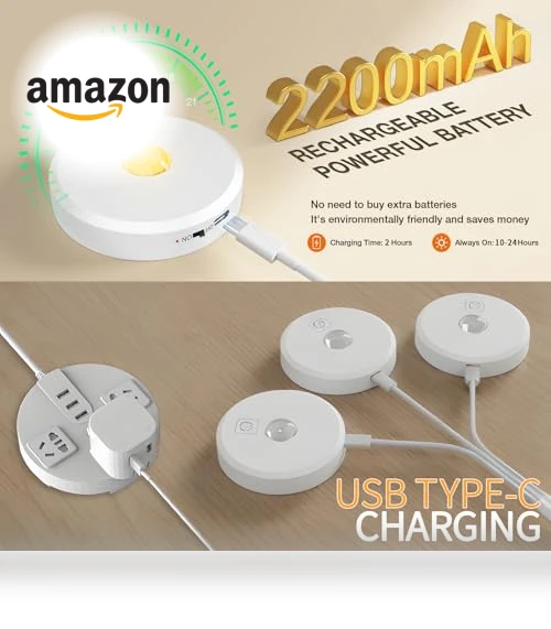 Cordless Puck Lights with Remote Control — Tap Lights, MICLIONLED