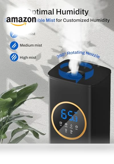Large Room Humidifier with Night Light and Essential Oil Diffuser — Air Moisturizers, Lacidoll