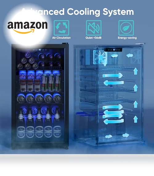 Mini Fridge With Glass Door — Drink Coolers, Tehanld