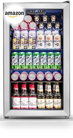 Mini Fridge with Glass Door — Mini Fridges, Feelfunn