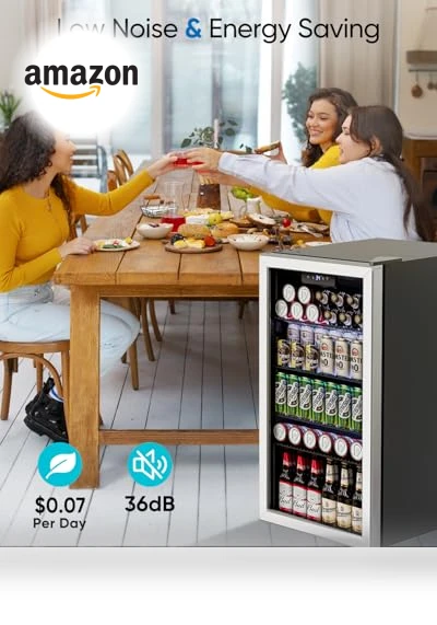 Mini Fridge with Glass Door — Mini Fridges, Feelfunn