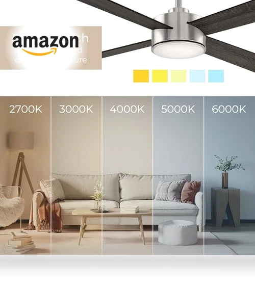 Smart 4-Blade Ceiling Fan with LED Light Kit — Ceiling Fan Lighting Solutions, East Grove Home