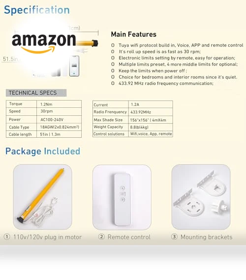 Smart Blinds Motor — Smart Home Hubs & Controllers, HUIYEETEX