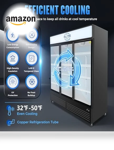 3-Door Display Refrigerator — Drink Coolers, Elite Kitchen Supply