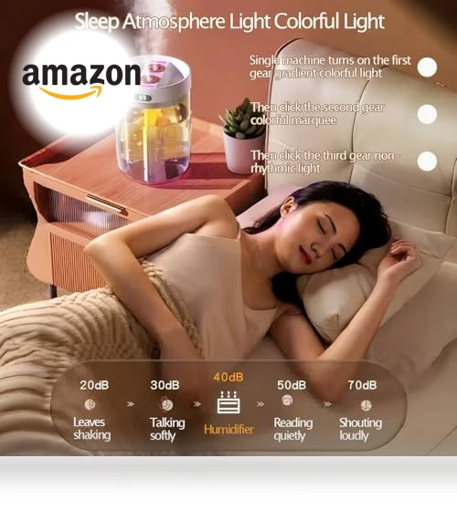 Cool Mist Humidifier with Colorful Breathing Light — Air Moisturizers