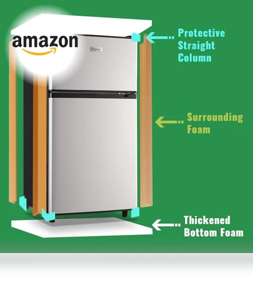 Mini Fridge with Freezer Two Doors Compact Refrigerator — Mini Fridges, WANAI