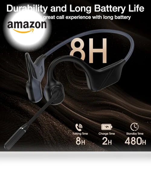 Open-Ear Bone Conduction Headphones with Mic — Over-Ear Headphones, Hostena