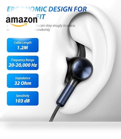 Wired USB-C Earbuds with Microphone — In-Ear Headphones, AFGHOA