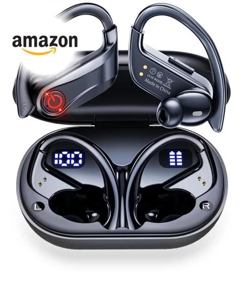 Wireless Bluetooth Earbuds with Earhooks — In-Ear Headphones, EUQQ