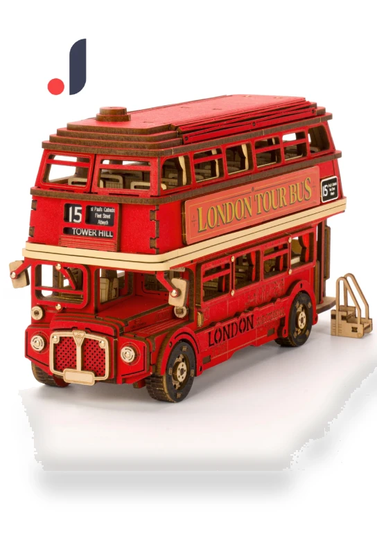 3D Wooden London Sightseeing Bus Model Kit — Educational, Robotime