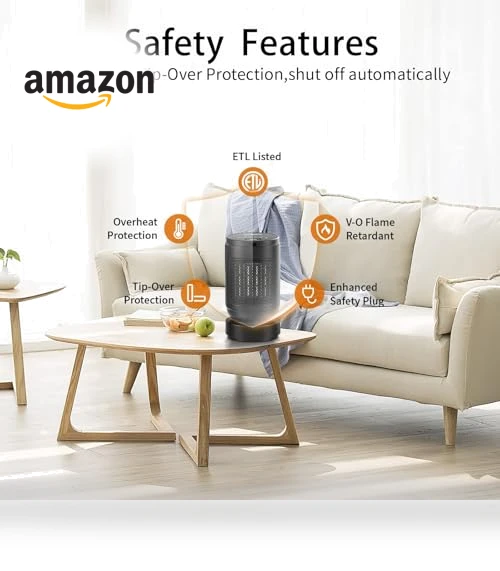 Electric Ceramic Space Heater — Portable Heating Solutions, BOSSIN