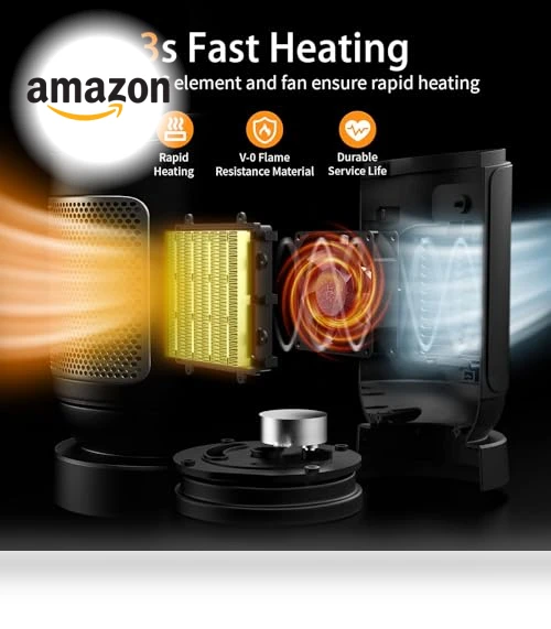 Electric Ceramic Space Heater — Portable Heating Solutions, BOSSIN