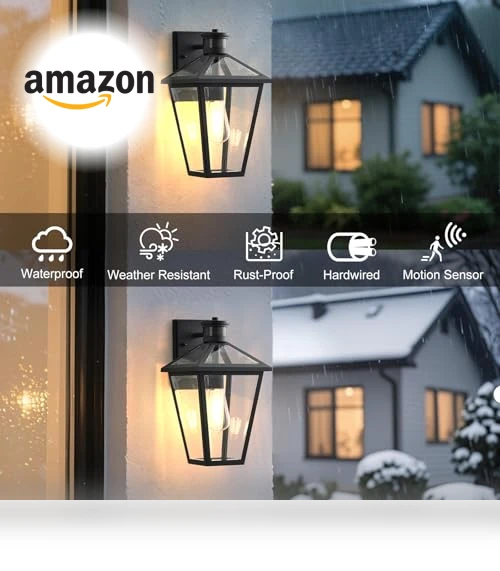 Outdoor Wall Lantern with Motion Sensor — Outdoor Security & Flood Lighting, GOALPLUS