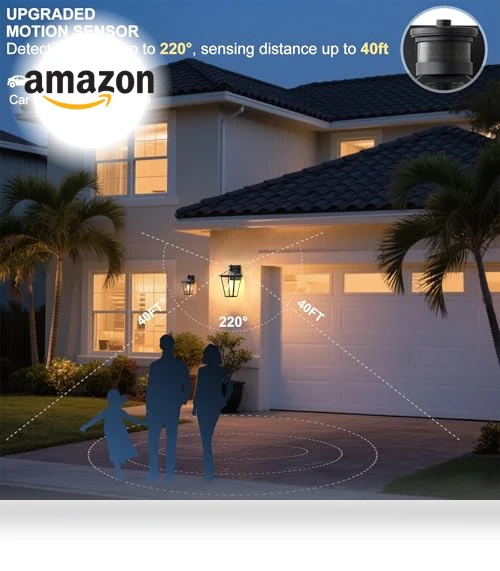 Outdoor Wall Lantern with Motion Sensor — Outdoor Security & Flood Lighting, GOALPLUS