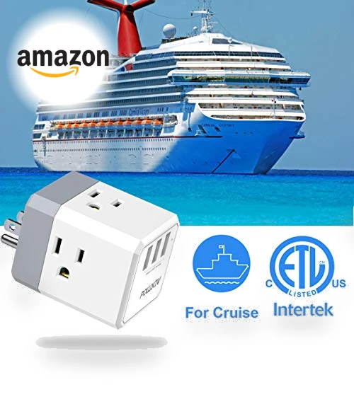USB Wall Charger and Extender with 3-Way Splitter — Multi-Outlets