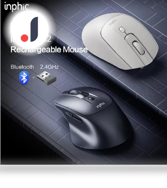 Wireless Bluetooth Mouse with Three Silent Charging Modes — Computer Mice, Inphic