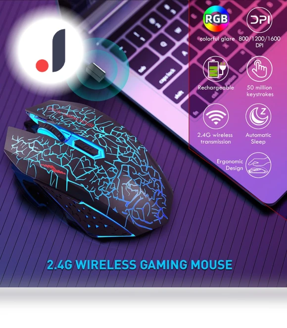 Rechargeable Wireless RGB Mouse — Mouse Pads, Uav parts center