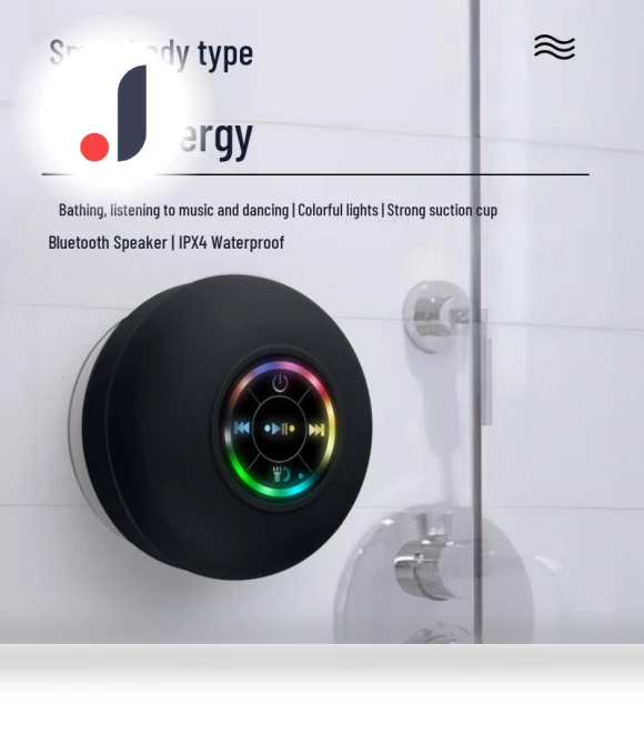Waterproof LED Bluetooth Speaker with Suction Cup — Portable Audio, AI Market