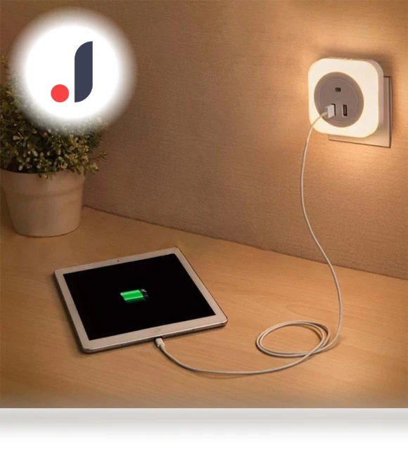 LED Night Light with Dual USB Charging Port — Night Lights, Dream Garage