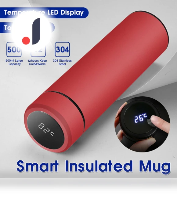Smart Stainless Steel Thermos with LCD Display — Beverage Warmers, mujin