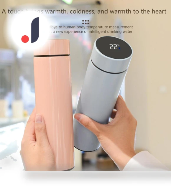 Smart Thermos Water Bottle with Temperature Display — Travel Drinkware, Rainy Hyades