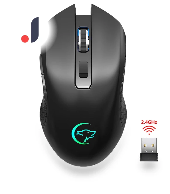 Wireless Mouse 2.4GHz Rechargeable Silent Ergonomic Mouse with Colorful Light Effect — Computer Mice, Chic Interiors