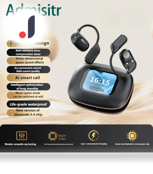 Bluetooth Earbuds with Touch Translation and Screen — Wearable Accessories, Admisitr