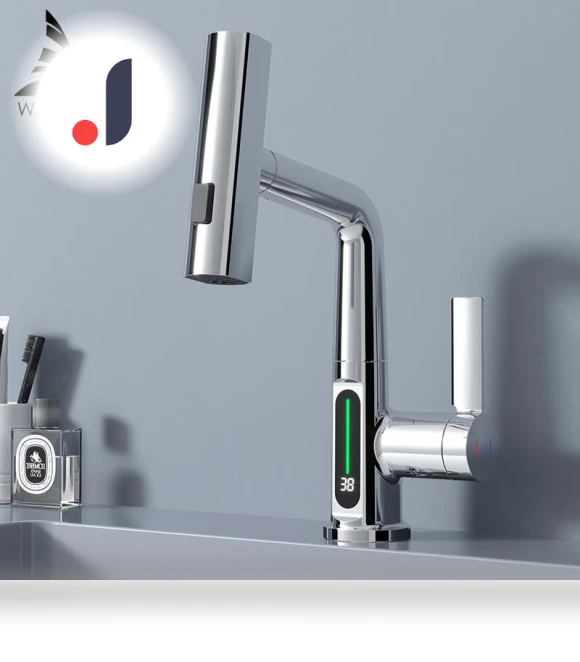 Digital Display Waterfall Faucet — Sink Faucets & Parts, Harmonious Living Home