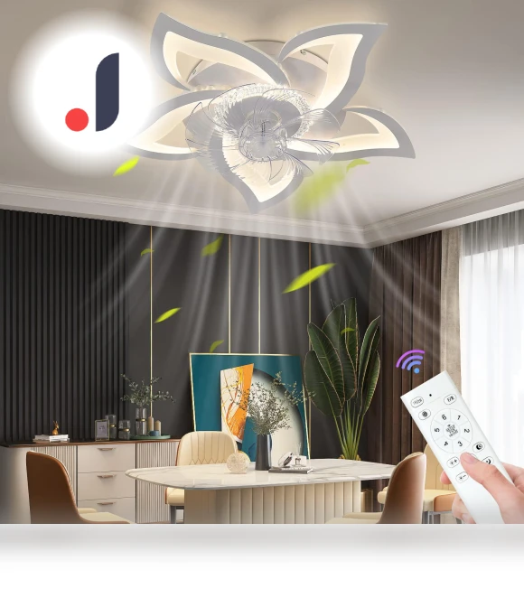 Modern LED Ceiling Fan with Light — Ceiling Fan Wall Controls, Seahorse Home