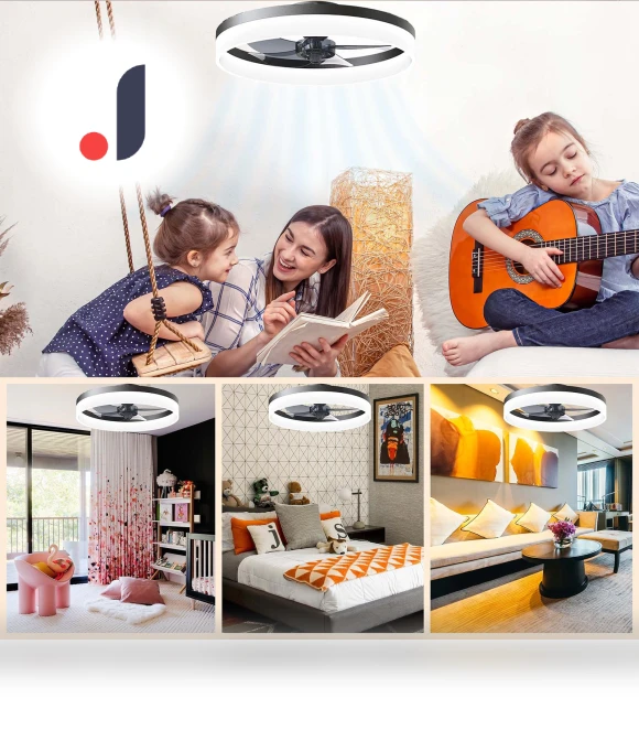 Modern LED Ceiling Fan with Silent Chandelier — Ceiling Fans, Luminaire Lighting Mall