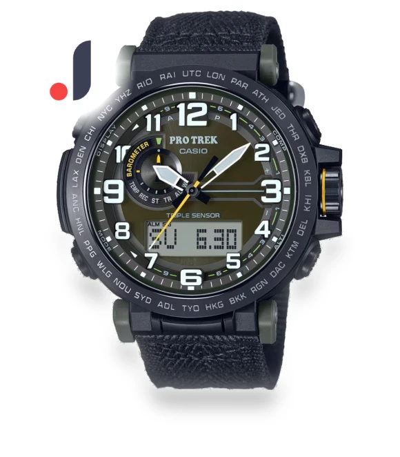 Pro Trek Series with Three Sensors, Compass for Climbing, Touch, Solar — Sport Watches, Casio