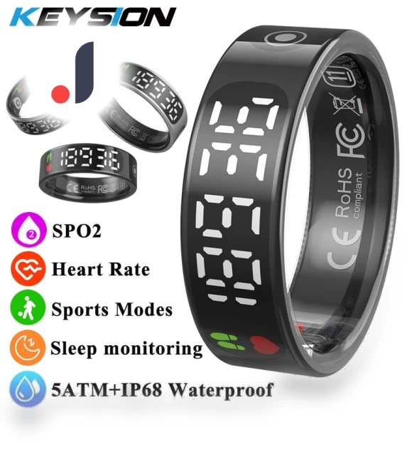 Smart Ring 5ATM Waterproof Health Tracker — Smart Rings, KEYSION