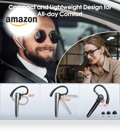 Wireless Earpiece with Dual ENC Noise Canceling Mic — Headsets, SKIUDCT
